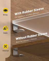 50 Pcs L-Shaped Shelf Support Pegs, 6Mm Cabinet Shelf Pins with Rubber