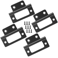 4 PCS 2 Inch Black NonMortise Bifold Butt Cabinet Door Hinges Furniture