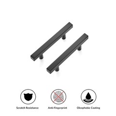 Matte Black Square Cabinet Hardware Pulls 3 Inch 30 Pack