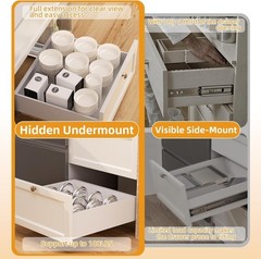 12 15 18 21 Inch Undermount Soft Close Drawer Slides, Full Extension 3D Locki…