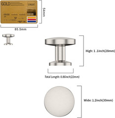 10 Pack Brushed Satin Nickel Cabinet Knobs 1.2 Inch(30Mm) Single Hole Cabinet Ha