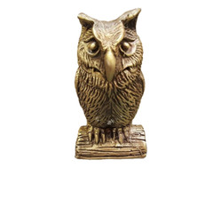 Brass Knob Drawer Handle Pull OWL2 Spigot Vintage Cabinet Hardware Home Decor