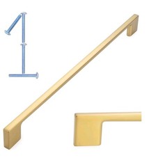 6 Pack 12.6 Inch(320mm) Brushed Satin Gold Kitchen Cabinet Handles, Cabinet
