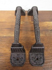 Lot 2 New Brown Vtg-style 8.5″ Cast Iron Rustic Cabinet Gate Pull Door Handle
