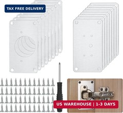 16Pcs Cabinet Hinges Repair Plates, Cabinet Doors Hinge Repair Kit Stainless Ste