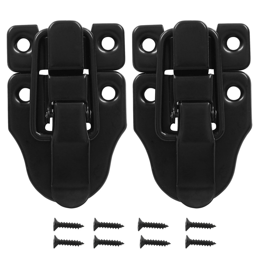 BokWin 2 Pcs Retro Style Duckbilled Hasp Latch Antique Toggle Black