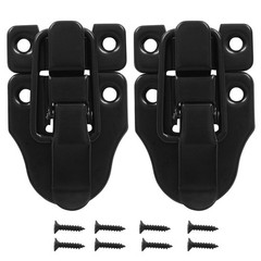 BokWin 2 Pcs Retro Style Duckbilled Hasp Latch Antique Toggle Black