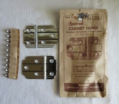 Amerock chrome plated Black Lines flush hinge # E3067 Deco cabinet door NOS