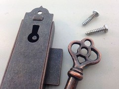 Narrow Flush Mount Cabinet Door Key and Lock Set