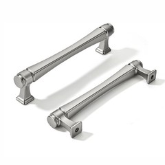 10 Pack 3.75 Inch (96mm) Hole Center Brushed Satin Nickel Cabinet Pulls – Sol…