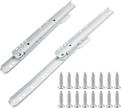 1 Pair 10 Inch Drawer Slides, White Coated Steel Drawer Track, Removable Bottom