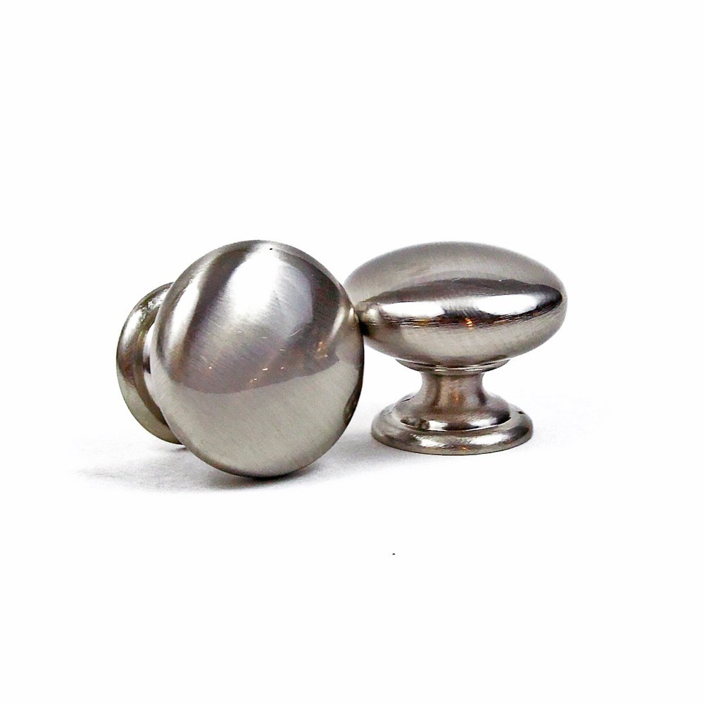 Cabinet Knob Brushed Nickel Traditional Domed Round Kitchen Bath Drawer Pulls