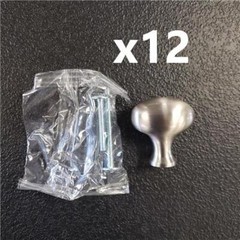 = Lot of 12 Satin Nickel Egg Drop Cabinet Door Knob 0.79″ Z671L-31-BNI NEW