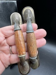 Wood/Metal Brass Color Cupboard/Drawer Cabinet Pull Handles Holes 3″ on Center