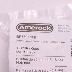 Amerock Cabinet Drawer Knob Matte Black 1-3/16″ BP36905FB