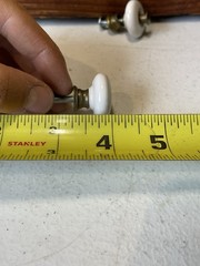 Vtg Lot of 2 Amerock White Porcelain Ceramic Mushroom Cabinet Knobs Drawer 1.5”