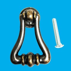 6x Argenton Antique Style Brass Plated Drop Pull Handle For Draws & Cabinets
