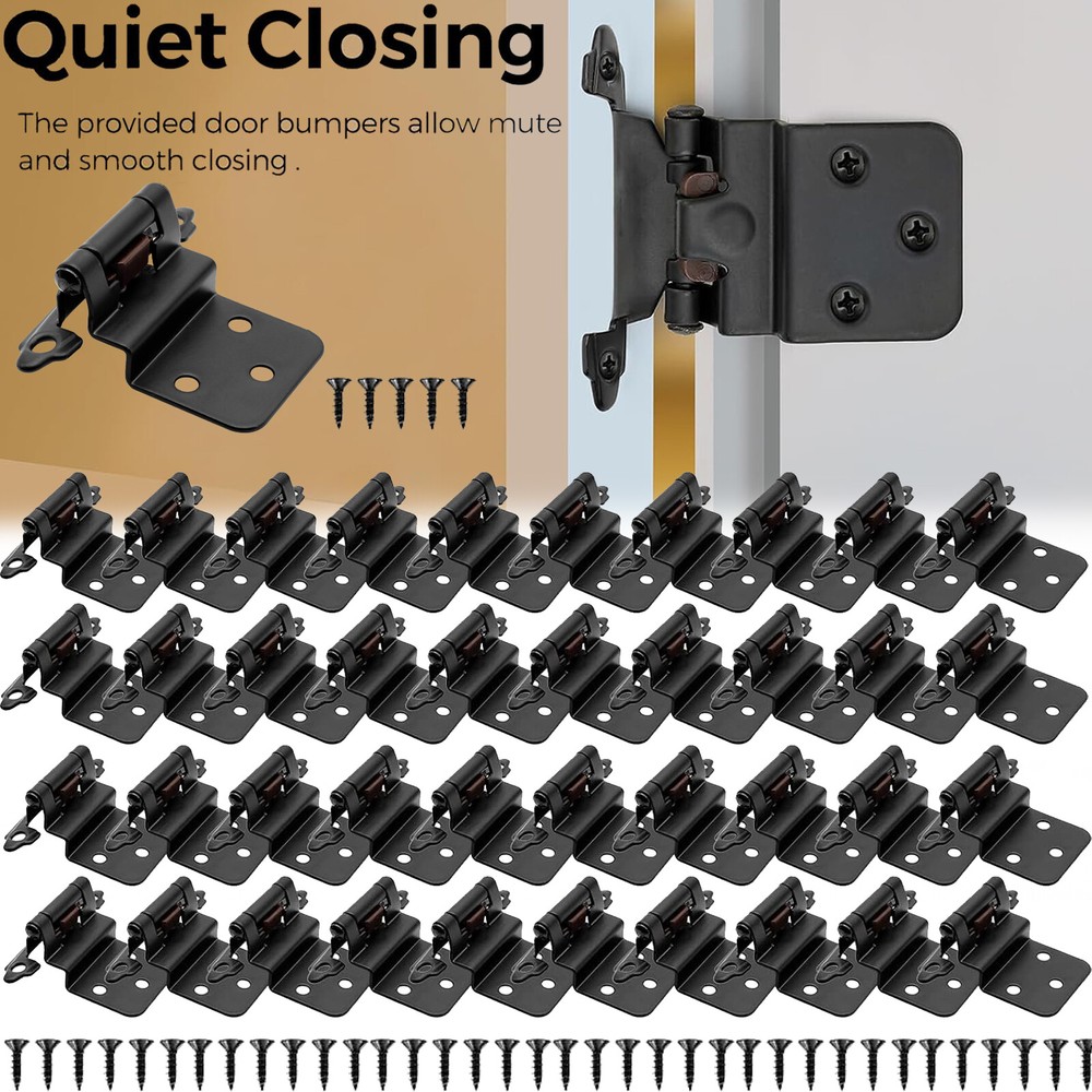 3/8″Inset Kitchen Cabinet Hinges Self Closing Face Mount Cupboard Door Hinge LOT