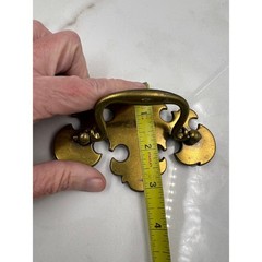 VTG Brass Bail Pulls Drawer Batwing Furniture Hardware Ornate Set of 6