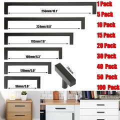 Square Modern Cabinet Handles Pulls Kitchen Drawer Stainless Steel Matte Black