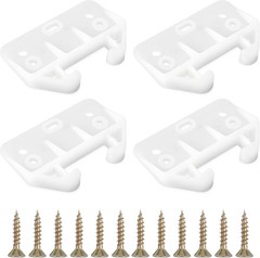 4PCS White Plastic Drawer Slides Cabinet Glides Replacement Tracks for Dresser