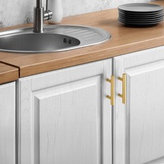 JOY DECOR 3 Pack Cabinet Handles, Gold 2-1/2 In Hole Center,