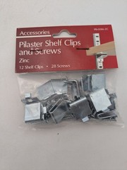 Pilaster Shelf Clips and Screws. Box of 144 Total Shelf Clips