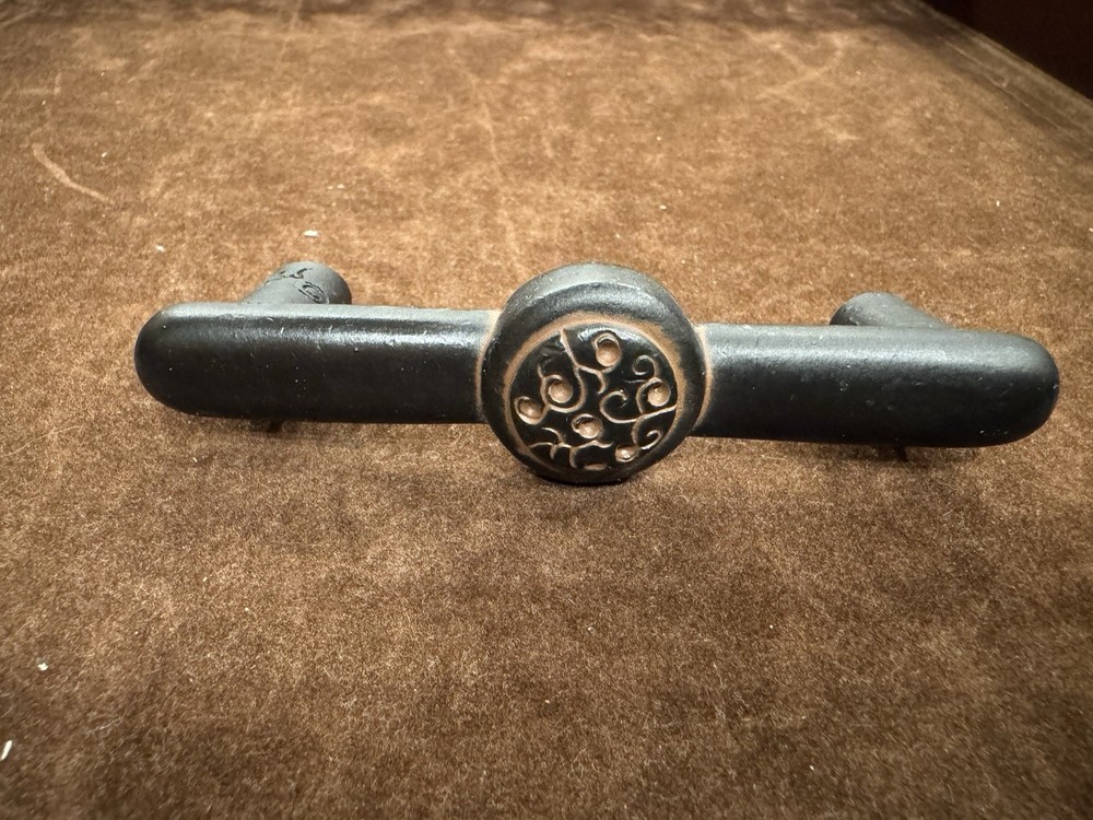 Ann At Home Sasha 3 Inch Pewter Pull Black With Terra Cotta Wash