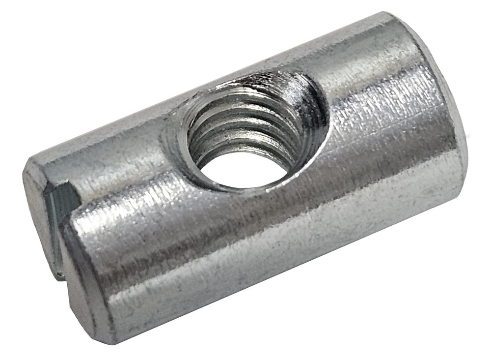 25 PCS Cross Dowels Barrel Nuts M6 P1.0 20x10mm Zinc Center Hole CNC Part