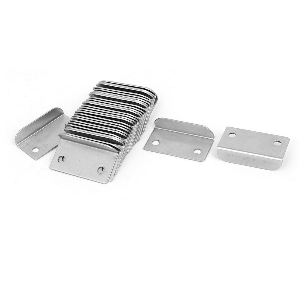 Home Office Cabinet Drawer Metal Lock Strike Plates 39mm Length 30PCS
