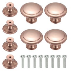 8 Pcs Stainless Steel Knobs, Single Hole Pull with Screw, 30mm Red