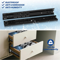 Full Extension Ball Bearing Drawer Slides 12 Inch Side Mount Cabinet Rails 1