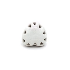 Heart-Shaped White Ceramic Decorative Knob with Stainless Steel Base for Drawers