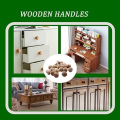 Versatile 20pcs Round Wooden Drawer Pulls – Unfinished for Personalized Touch