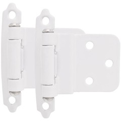 Amerock BP3428-W White Self-Closing Face Mount 3/8″ Inset Hinge Pair