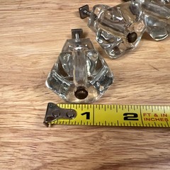Clear Glass Cabinet Knobs Set of 8 Fluted Pumpkin Drawer Pulls 1.5”- READ