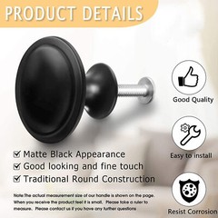 LOT Cabinet Knobs Matte Black Kitchen Cupboard Dresser Drawer Handles Pull Knobs
