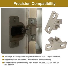 Hinge Mounting Plate Replacement for Blum 1 5/8″ Overlay 110 Degree Compact 3…