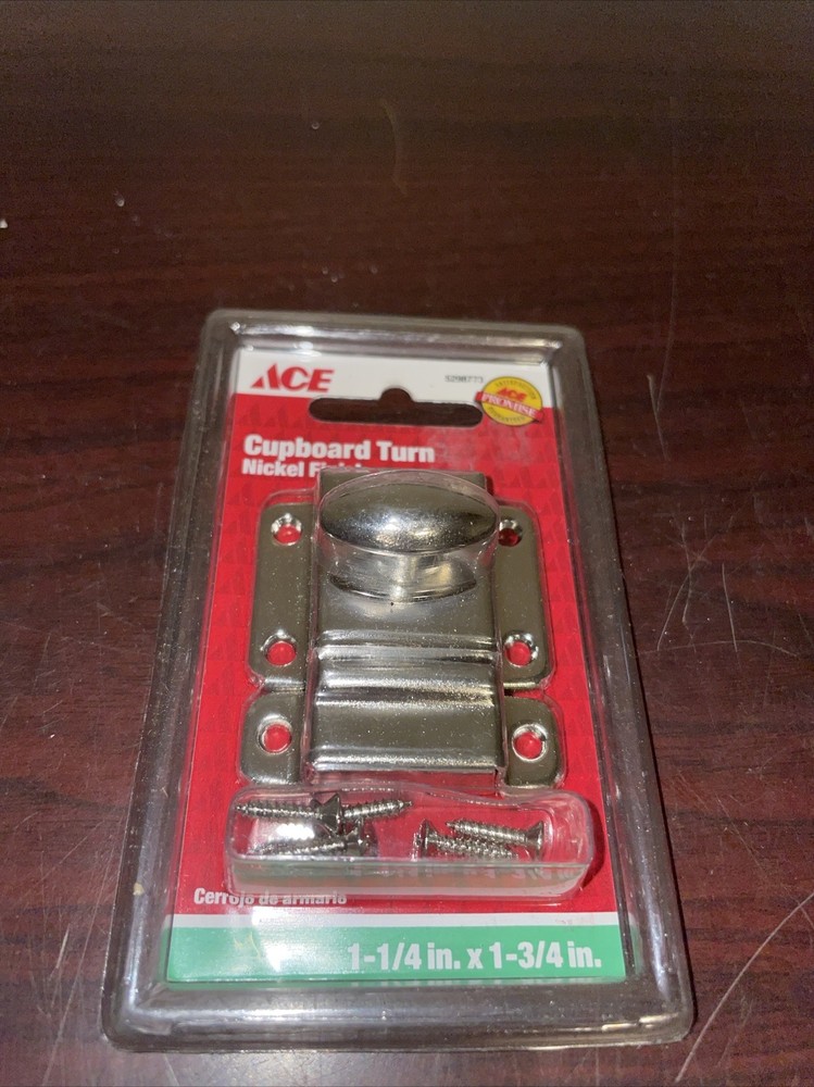 Ace Interior Steel Nickel Cupboard Turn 1-1/4”x 1-3/4”