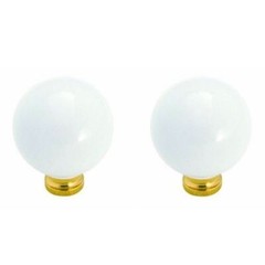 2 Pack Amerock Hardware BP727-30 White Ceramic 1 1/4″ Round Cabinet Knob Pulls
