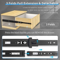 Push to Open Drawer Slides 12-24 Inch 100 lb Black Side Mount 1 Pair F1245