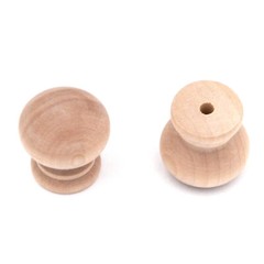 20 Pack Hickory Natural Woodcraft P684-UW Unfinished Wood 1 1/4″ Furniture Knobs