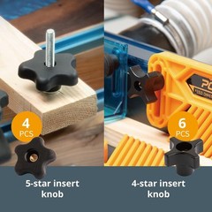 POWERTEC 71127 128 Piece Set T Track Knob Kit w/ 5 Star Knob, Pack of 1