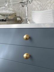 Goo-Ki Brushed Brass Cabinet Knob with 1.0 Dia, Modern Solid Zinc Alloy Drawer K