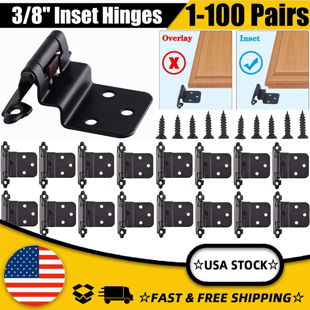 Kitchen Door Cabinet Hinges Self Closing 3/8″ Offset Inset Face Mount Self Close