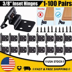 Kitchen Door Cabinet Hinges Self Closing 3/8″ Offset Inset Face Mount Self Close