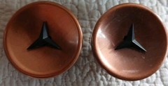 HTF Pair (2) Vintage Amerock Satin Copper 2″ Cabinet Knob A3301E Mercedes Star