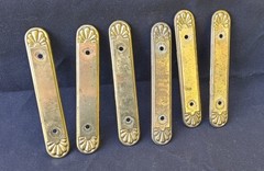 Set of 6 EACH – Vintage Amerock Brass Cabinet Door Pull Backplates