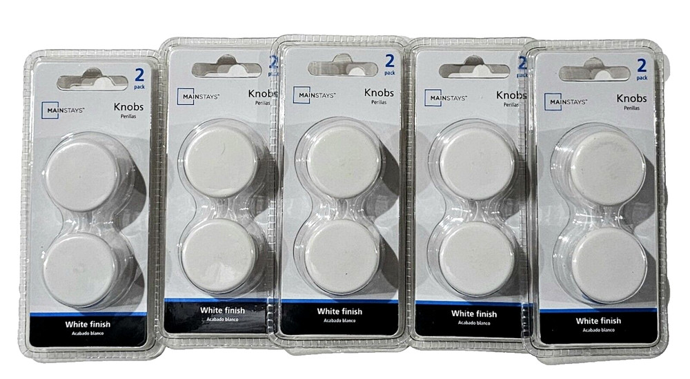 5 Packs Of 2 Mainstays Knobs White Finish Hardware Included Easy Install
