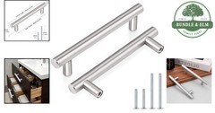 Elegant Brushed Nickel Cabinet Handles – 6-Inch Stainless Steel T Bar Design